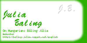 julia baling business card